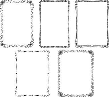 Eski çerçeve seti - vektör illüstrasyonu