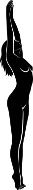 ayakta duran kadın silueti - vektör çizimi
