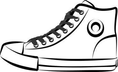 Tuval-kauçuk atletik ayakkabı - vektör çizimi