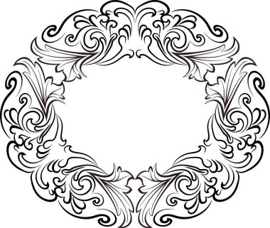 Eski süslemelerle dekoratif çerçeve