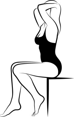 Fiziksel egzersiz yapan bir kadının robot resmi. Vektör illüstrasyonu