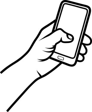 telefon - vektör çizim tutmak el