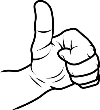 başparmaklar yukarı - satır resim çizimi