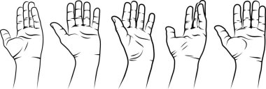 Açık el çizimleri dizisi