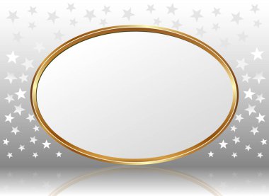 Yıldız şekilli altın oval çerçeve parlak arkaplan