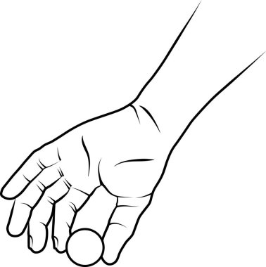 Bozuk Para Tutma Çizgisi Resim Çizimi