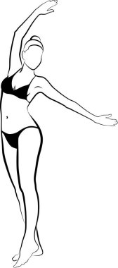 Mottion 'daki kadın çizimi. Vektör İllüstrasyonu