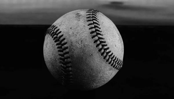 Textura Baseballu Tmavém Pozadí — Stock fotografie