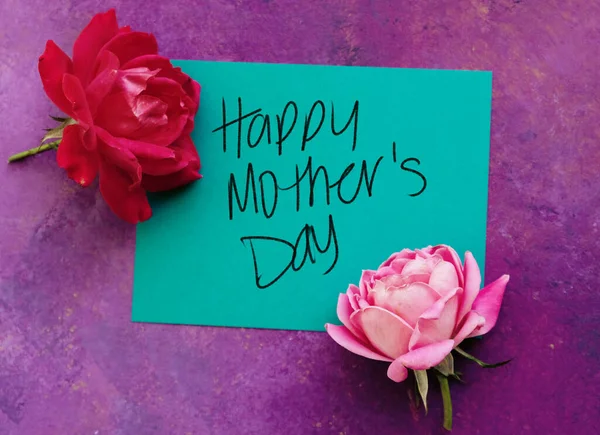 Happy Mothers Day Text Holiday Card Greeting Message — Stock Photo, Image