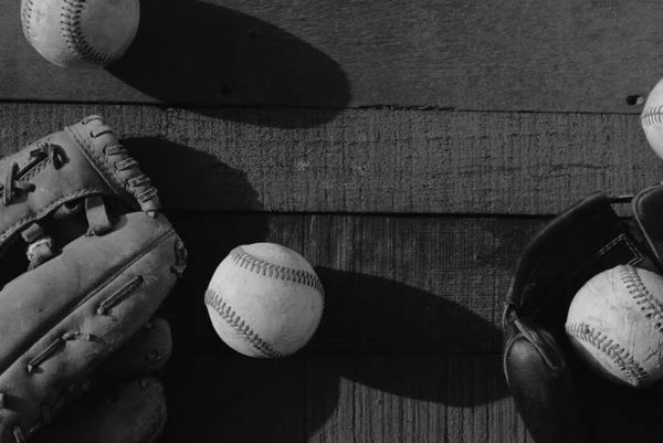 Бейсбольний Банерний Фон Старими Кульками Крупним Планом Копіювати Простір Спорту — стокове фото