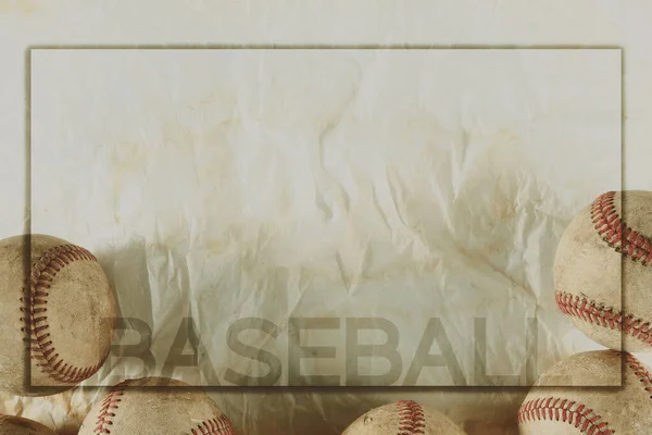 Close View Baseball Balls Text Copy Space — Stock Photo, Image