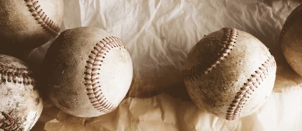 Vista Vicino Delle Palle Baseball — Foto Stock