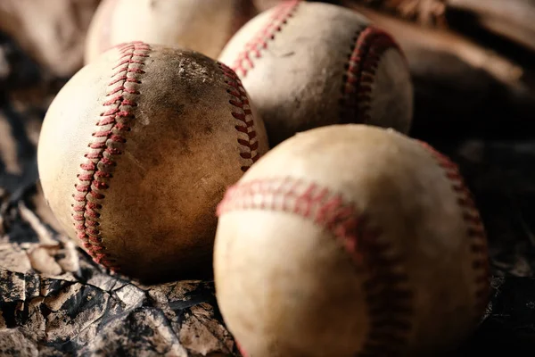 Крупным Планом Бейсбольные Мячи — стоковое фото