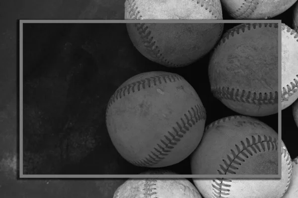 Retro Baseball Banner Balls Copy Space Background Sport — Stock Photo, Image