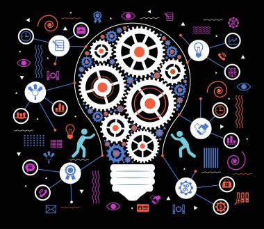 Idea Lightbulb Solution. Info Graphic Elements. 