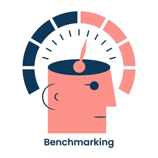Concepto Benchmarking Análisis Del Funcionamiento Efectivo Empresa Idea Desarrollo Mejora — Archivo Imágenes Vectoriales