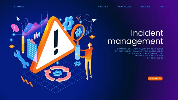 Incident Management Prozess Wirtschaftstechnologie Incident Management Banner Web Symbol Geschäftsprozessmanagement — Stockvektor
