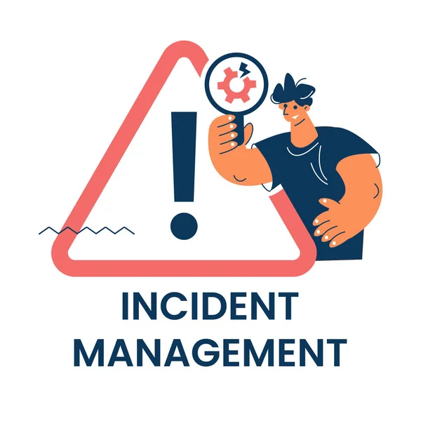 Processo Gestão Incidentes Tecnologia Negócios Ícone Web Banner Gerenciamento Incidentes —  Vetores de Stock