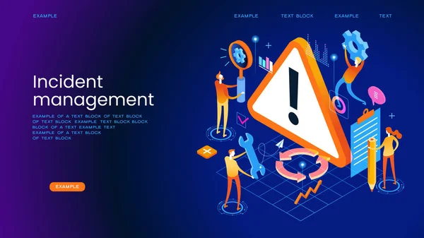 Incident Management Prozess Wirtschaftstechnologie Incident Management Banner Web Symbol Geschäftsprozessmanagement — Stockvektor