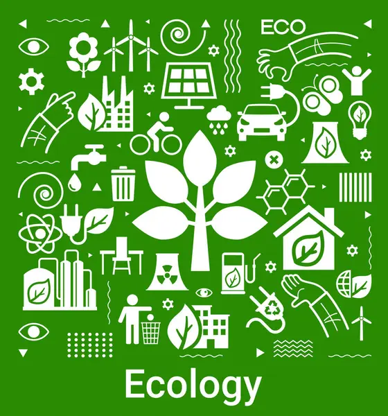 Ecologie Infographics Design Elementen Model Met Eco Iconen Achtergrond Van Rechtenvrije Stockvectors