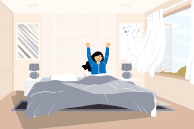 Hikaye anlatma unsurlarıyla dolu günlük hayatın samimi, minimalist bir çizimi. Uykulu bir kadın yatakta esniyor. Sıcak bir iç mekanda huzurlu bir sabah anı yakalıyor..