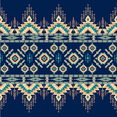 Geometric Ethnic pattern, Native American indian tribal fabric, Seamless pattern in folk  and navajo Aztec geometric art ornament illustration Vector design for home decoration fashion clipart
