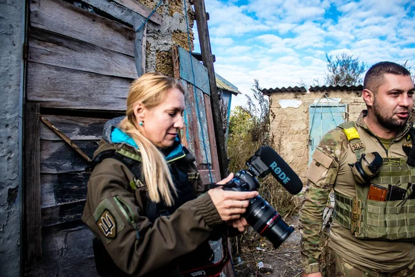 Ukraine Kherson Octobre 2022 Lenka Klicperova Cette Journaliste Photographe Exceptionnelle — Photo