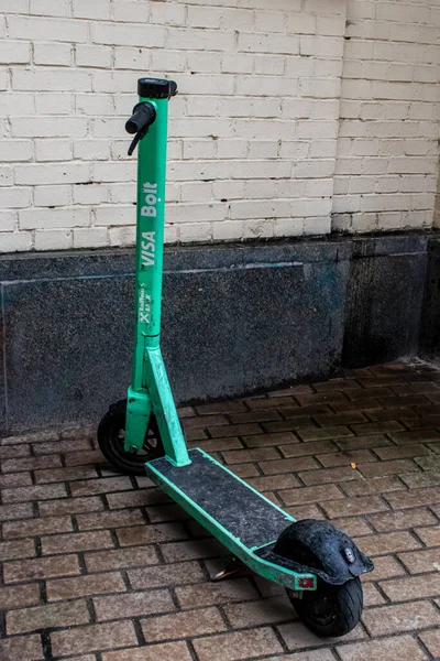 Electric Scooter Hire Parked Downtown Kyiv War Russia Even Kyiv — Stock Photo, Image