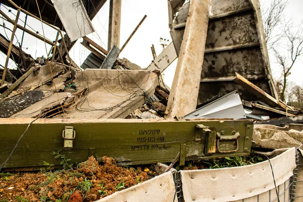 Distruzione Dell Aeroporto Internazionale Kherson Chornobaivka Situato Nella Regione Kherson — Foto Stock