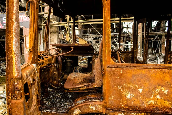 stock image Destruction of Kherson International Airport in Chornobaivka, located in Kherson Oblast in Ukraine. The Chernobaivka attacks are a series of Ukrainian attacks on the Russian-held Kherson International Airport during the Russian invasion campaign in s