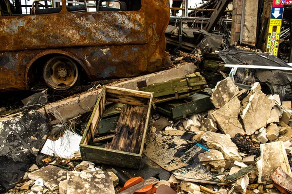 Vernietiging Van Internationale Luchthaven Van Kherson Chornobaivka Gelegen Oblast Kherson — Stockfoto