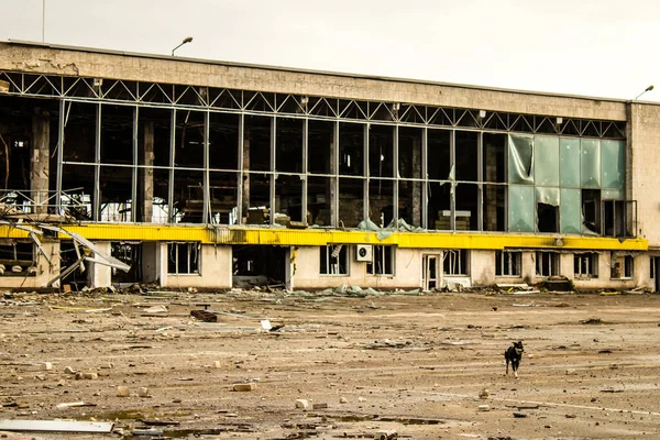 Zerstörung Des Internationalen Flughafens Cherson Chornobaivka Gelegen Gebiet Cherson Der — Stockfoto