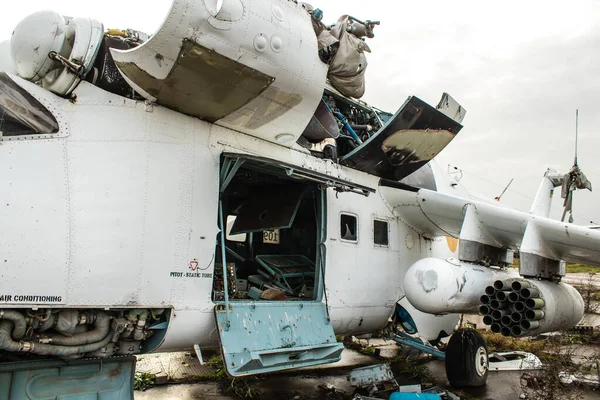 Helicópteros Combate Destruidos Aeropuerto Internacional Kherson Ubicado Óblast Kherson Ucrania —  Fotos de Stock
