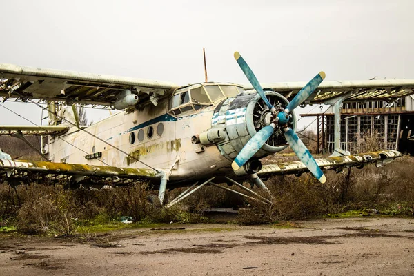 Vernietigd Vliegtuig Internationale Luchthaven Van Kherson Tsjernobaivka Aanvallen Zijn Een — Stockfoto