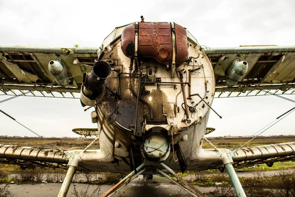 Zničené Letadlo Mezinárodním Letišti Chersonu Černobajtské Útoky Jsou Sérií Ukrajinských — Stock fotografie