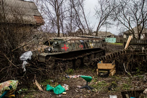 stock image The Ukrainian army is positioned in Terny in the Donbass in Ukraine, this is the front line, the Russian army has invaded Ukraine and fierce fighting is taking place in this region which has become a battlefield