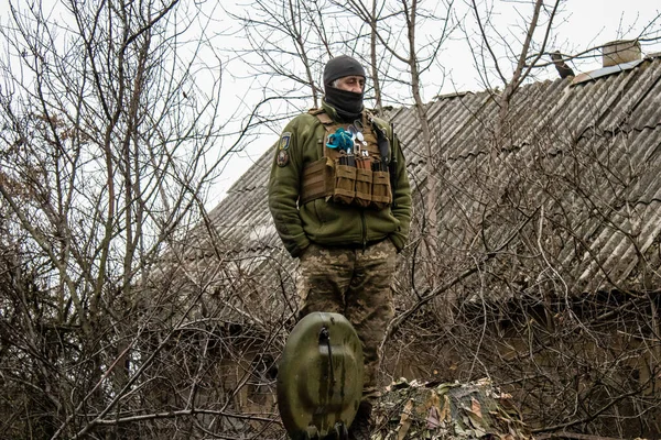 Ejército Ucraniano Está Posicionado Terny Donbass Ucrania Este Frente Ejército — Foto de Stock