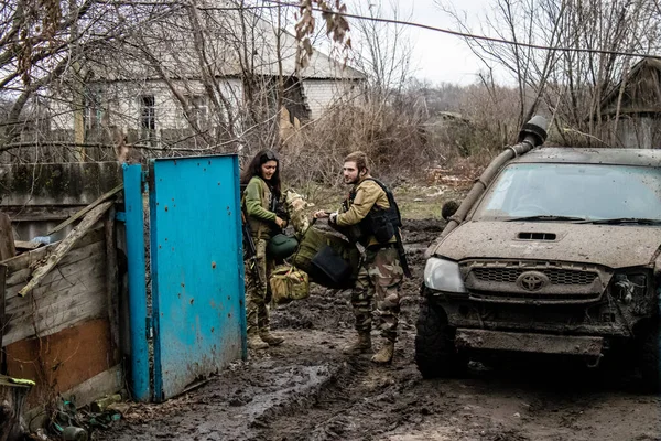 Het Oekraïense Leger Gepositioneerd Terny Donbass Oekraïne Dit Frontlinie Het — Stockfoto