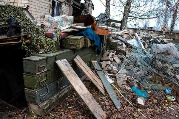 stock image Russian position at the international Airport of Kherson. located in Kherson Oblast in Ukraine. The Chernobaivka attacks are a series of Ukrainian attacks on the Russian-held Kherson International Airport during the Russian invasion campaign in south