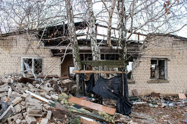 Posição Russa Aeroporto Internacional Kherson Localizado Oblast Kherson Ucrânia Ataques — Fotografia de Stock