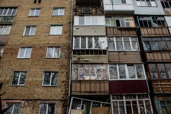 Boucha Miasto Ukrainie Położone Obok Miasta Kijów Większość Budynków Jest — Zdjęcie stockowe