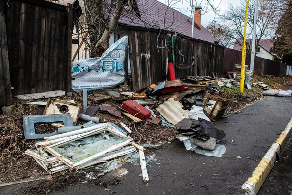 Diverse Case Boucha Sobborgo Kiev Sono State Riparate Restaurate Dopo — Foto Stock