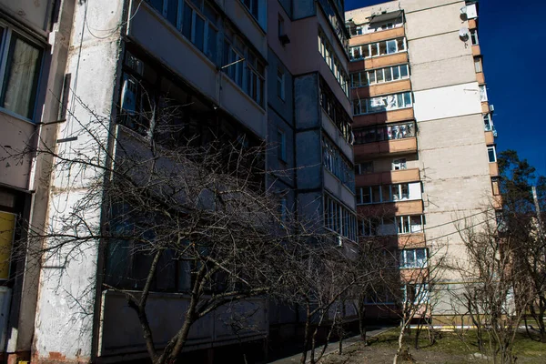 乌克兰伊尔平 2023年3月14日伊尔平的大部分建筑物不是被毁就是无法修复 该城遭到俄罗斯炮轰 许多人在伊尔平战役中丧生 这些都是战争罪 — 图库照片