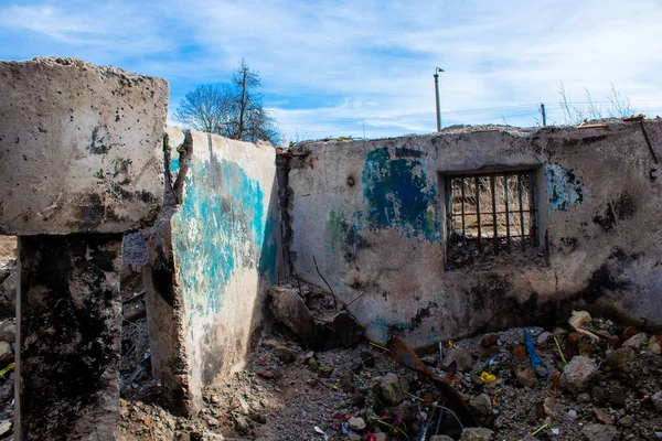 Mayoría Los Edificios Borodyanka Están Destruidos Dañados Sin Posibilidad Reparación — Foto de Stock
