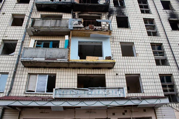 Meeste Gebouwen Borodyanka Zijn Vernietigd Onherstelbaar Beschadigd Stad Werd Gebombardeerd — Stockfoto