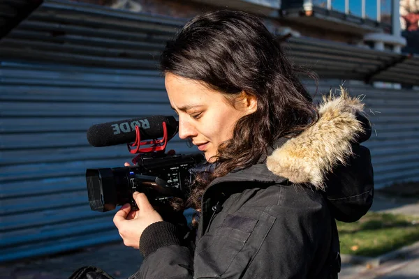 Juliette Corne Franse Filmmaker Die Een Documentaire Maakt Oorlog Oekraïne — Stockfoto