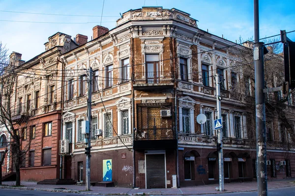 Danni Alla Costruzione Opere Arte Nella Città Kherson Città Kherson — Foto Stock