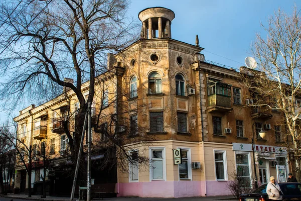 Βλάβη Στο Κτίριο Από Τεχνουργήματα Στην Πόλη Kherson Πόλη Kherson — Φωτογραφία Αρχείου