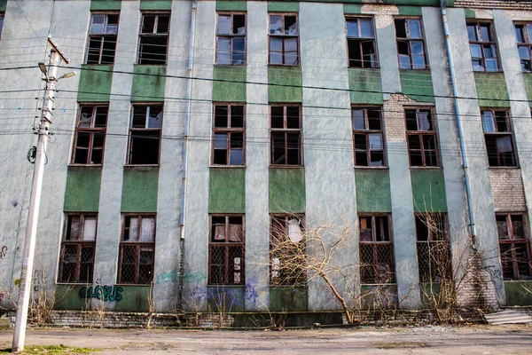 Zniszczenia Budynku Przez Artylerię Chersoniu Miasto Chersoń Jest Stale Pod — Zdjęcie stockowe