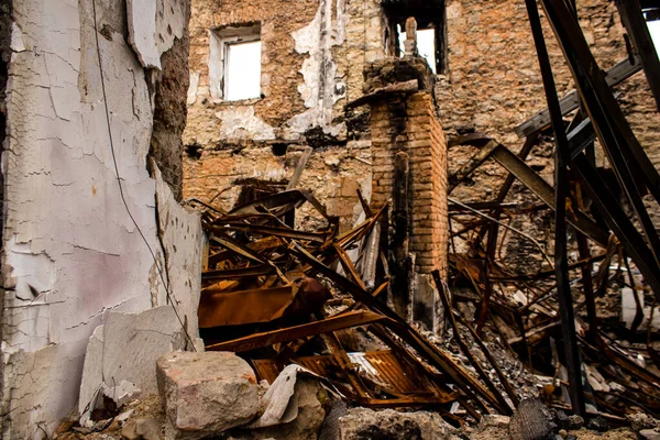 Gebouwschade Door Artillerie Kherson City Stad Kherson Wordt Voortdurend Gebombardeerd — Stockfoto